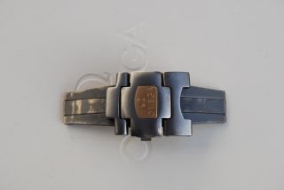 Omega Schließe Titan/gold Seamaster Polaris 17mm Schmetterlingsschließe Bild