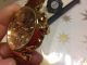 Elegante Herrenuhr / Armband Uhr Edelstahlgehäuse Goldfarbenes Ziffernblatt Armbanduhren Bild 2
