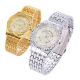 Fashion Lady Frauen Luxusgold Bling Quartz Klassische Kristall Datum Armbanduhr Armbanduhren Bild 1