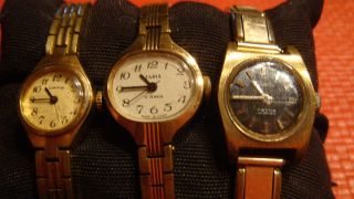 Alte Damenarmbanduhren,  Mechanisch,  3 Stück,  50 - 60iger,  Alle Laufen, Bild