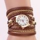 Retro Leather Bracelet Watch Lady Woman Synthetic Leather Quartz Wrist Watch Z00 Armbanduhren Bild 1