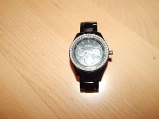 Fossil Uhr Schwarz Strass Stella Ladies Dress Armbanduhr Es 2157 Mit Bild