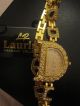 Laurine Damenuhr Vergoldet 18k Kristalle Ovp Prezise Quarzuhruhrwerk Armbanduhren Bild 1