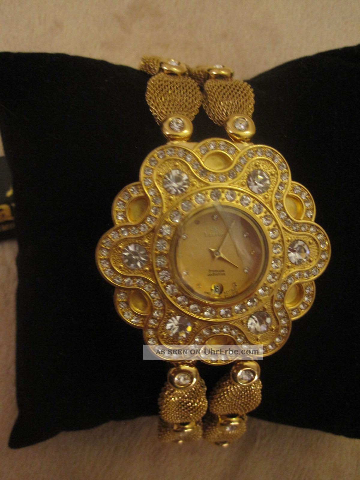 Laurine Damen Uhr Vergoldet 18k Kristalle Ovp Seltene Designer Armbanduhren Bild