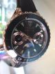 Detomaso Sofia Chronograph Mondphase Armbanduhr,  Lederarmband Schwarz Rose Top Armbanduhren Bild 7