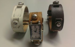 Fossil Uhr,  Drei Wechselarmbänder,  Braun Und Weiß, Bild