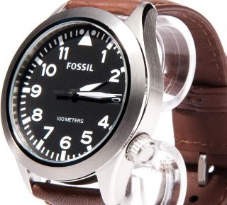 Fossil Edelstahl Lederband Braun Herren Uhr Am4512 Bild