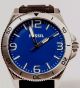 Fossil Edelstahl Silikonband Herren Uhr Blau Silber Bq1170 Armbanduhren Bild 2