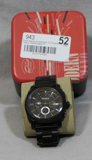 Fossil Uhr Armbanduhr Chronograph Machine Fs 4552 Schwarz Bild