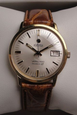 Klassische Vintage Armbanduhr Roamer Vanguard - Handaufzug - Mit Datumsanzeige Bild