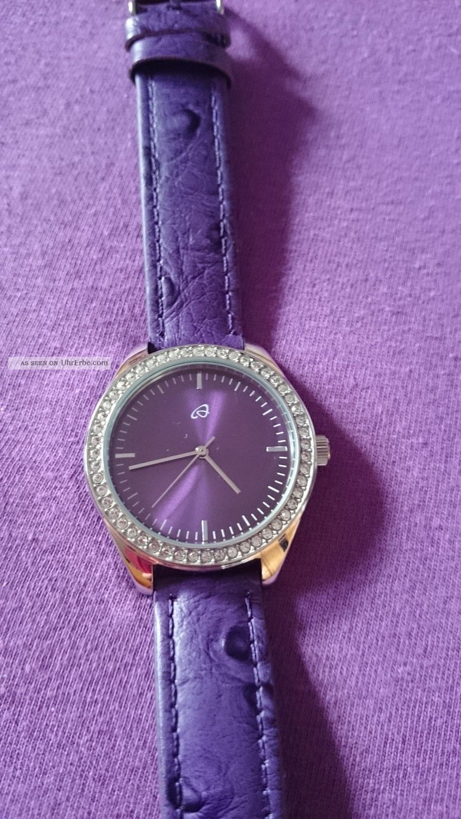 Auriol Damenuhr Lila Mit Strasssteinchen Armbanduhren Bild