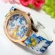 Elegante Frauen Blume Armbanduhr Sillikon Mädchen Quarzuhr Gedruckt Uhren Mode Armbanduhren Bild 4