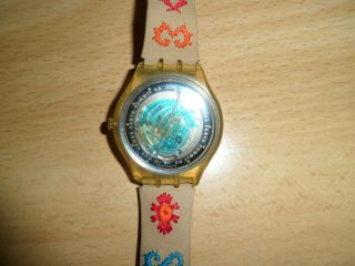 Swatch,  Damen Uhr,  Beige&mehrfarbig,  Automatic,  Leder Guertel, Bild