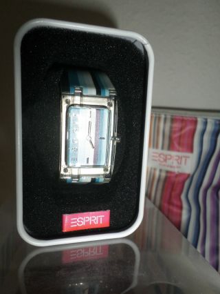 Esprit Armbanduhr Blau Gestreift Bild