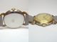 Zentra Goldene 50er Herrenuhr Mit Grauem Lederband Felsa 465 35mm Armbanduhren Bild 2