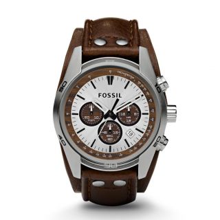 Analoge Herrenuhr Chronograph Fossil Decker,  Lederband,  Braun Bild