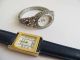Konvolut 2 Stück Damen Armbanduhren Quarz Gold Silber Tank Schmuckuhr Armbanduhren Bild 1