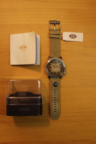 Fossil Jr1139 Grün Sportl.  Herrenuhr Xxl 5cm Uhr Ovp Military Style Bild