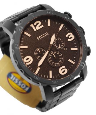 Fossil Herren - Armbanduhr Xl Nate Trend Analog Edelstahl Jr1356 Bild