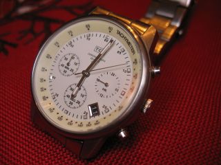Tcm Chronograph Herren Uhr Armbanduhr Quarz Edelstahl Bild