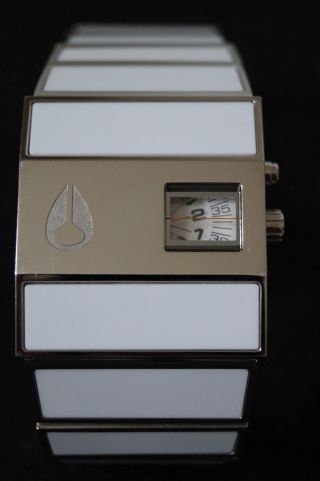 Nixon The Rotolog Armbanduhr Uhr White Weiss Herrenuhr Butterfly Verschluss Top Bild