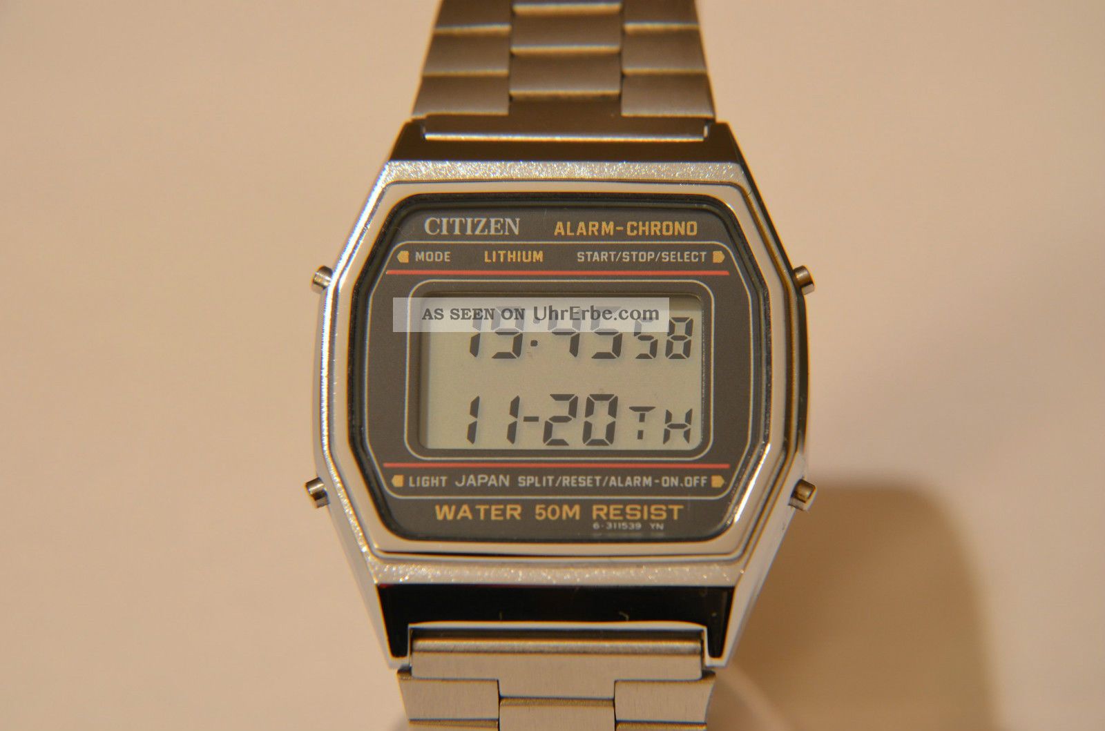 Vintage Citizen Lcd Uhr Alarm Chrono Quartz Digital 80ger Jahre