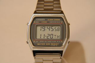 Vintage Citizen Lcd Uhr Alarm Chrono Quartz Digital 80ger Jahre - Bild