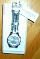 Luxus Damen Uhr Madison Silber Im Kroko Stil 90 Ziersteine 1 Echter Diamant Ovp Armbanduhren Bild 2