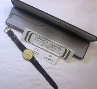 Gold 585 He,  Uhr Von Noblesse M.  Papiere 1987 Sammler Uhr M.  Box Top Io Bild