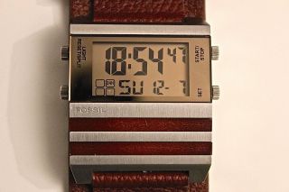 Coole,  Elegante Fossil Herren Uhr Digital Jr9748 Modern Braun,  Wie Bild