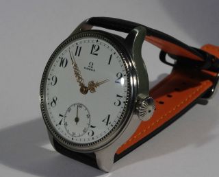 Omega 47 Mm Porzellan Armbanduhr Mariageuhr Glasboden - Top Bild