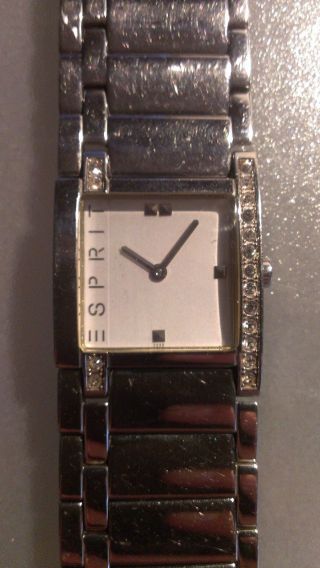 Esprit Uhr Silber Swarovski Steinen Sehr Schön 18 Cm Analog Damen Bild