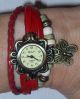 Damen Quarzuhr Mit Vollrind - Lederarmband,  Rot Armbanduhren Bild 1