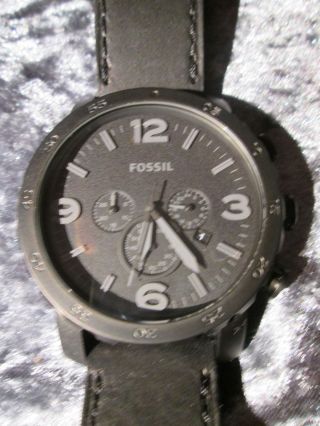 Fossil Herren - Uhr Jr1354 / Matt - Schwarz / Chrono / Fett / Bild