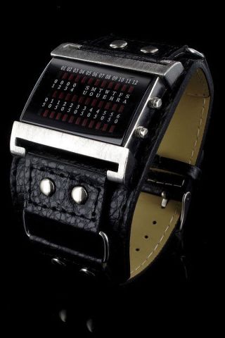 Jay Baxter Led Matrix 2000 Binär - Uhr Herrenuhr Display Rot Bild
