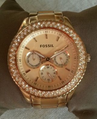 Fossil Damenuhr Chronograph Rosegold Bild