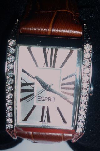 Esprit Damenuhr,  Armbanduhr,  Es000fu2018,  Central Roman Brown,  Leder,  Uvp 69,  90 Bild