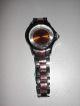 Armbanduhr Metallarmband Armband Uhr Damenuhr Silber Orange Koralle Armbanduhren Bild 1