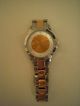 Armbanduhr Metallarmband Armband Uhr Damenuhr Silber Orange Koralle Armbanduhren Bild 2