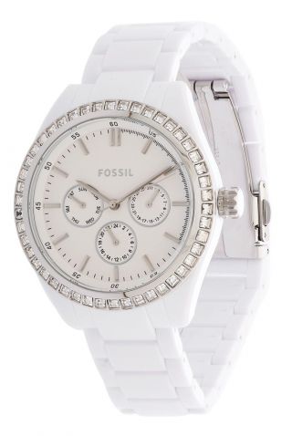 Fossil Damen Armbanduhr Big Face Silver Weiß Bq1194 Bild