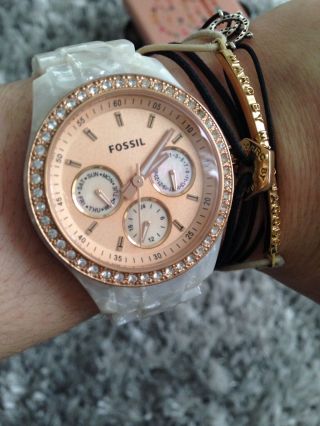 Fossil Damenuhr Uhr Blogger Rosegold Perlmutt Es 2887 W Bild