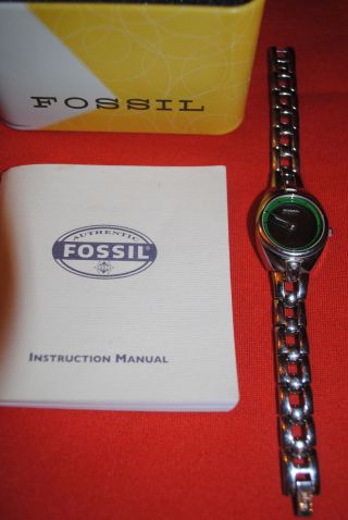 Fossil Damen Uhr Big Tic Es - 9571 Armbanduhr Wechselzifferblatt Grün Länge 16 Cm Bild