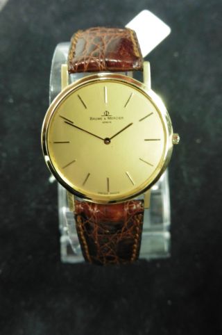 Baume & Mercier Gold Dau Hau Herrenuhr Luxus Klassisch Uhr Automatik Watch Bild