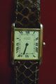 Orig.  Must De Cartier Paris Argent Damen Herren Armbanduhr Uhr 925 Plaque Or G Armbanduhren Bild 1