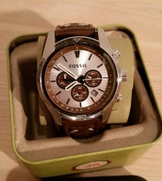 Fossil - Herrenuhr Chronograph,  Inkl.  Ovp,  Lederband,  Braun Bild