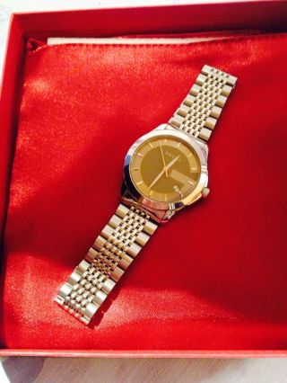 Gucci G Timeless Design Edelstahl Saphirglas Stylische Heren Armbanduhr Np:595€ Bild