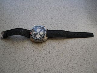 Vintage Herren Uhr Watch Glycine Gmt Chronograph / Baugleich Heuer Camaro Bild