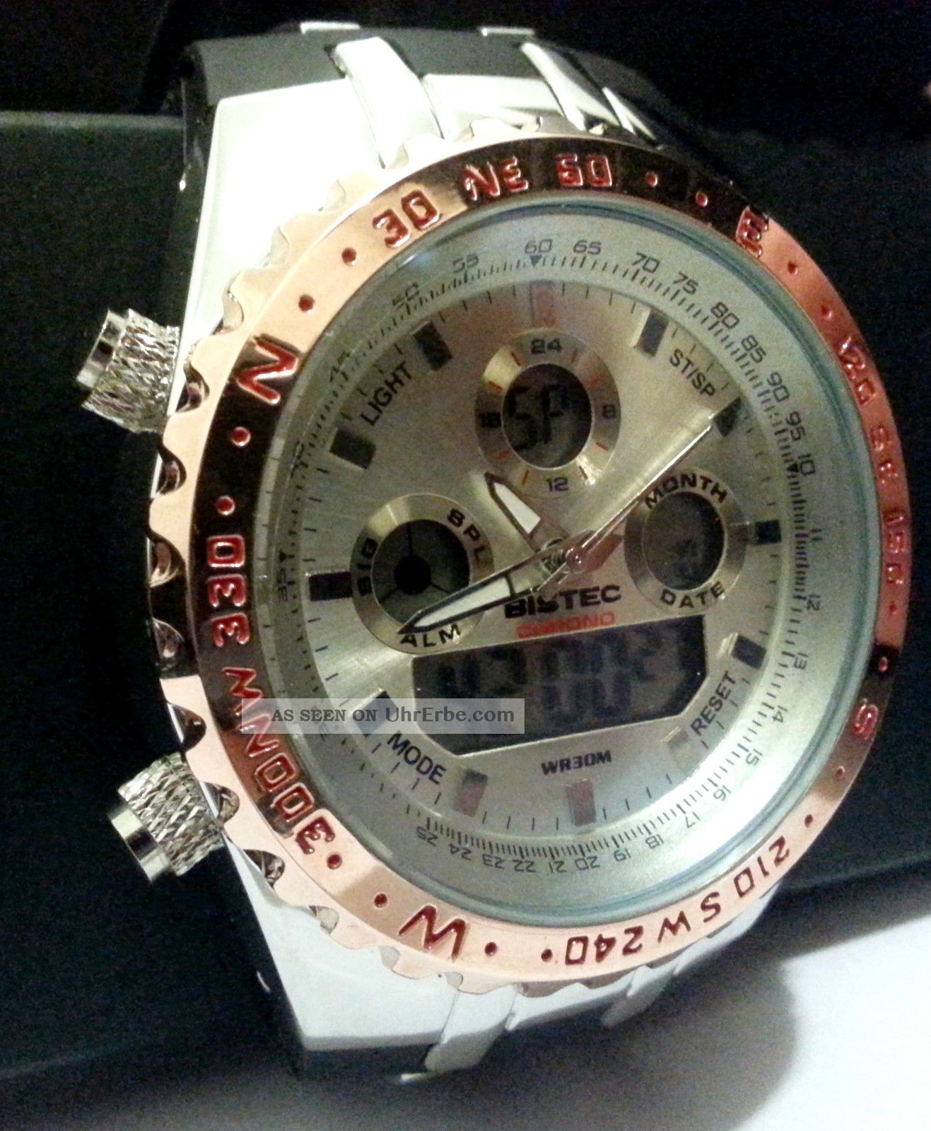 Herren Uhr Chronograph Sport Uhr Edelstahl Armbanduhren Bild