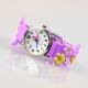 Kinder Mädchen Vive Lernuhr Armband Uhr Silikon Watch Analog Blumen Lila 22 Armbanduhren Bild 4
