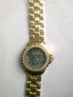 Neue August Steiner Damenuhr,  Kristallen,  Gold - Look,  40,  5 Mm,  Rund,  Blauer Blatt Armbanduhren Bild 1